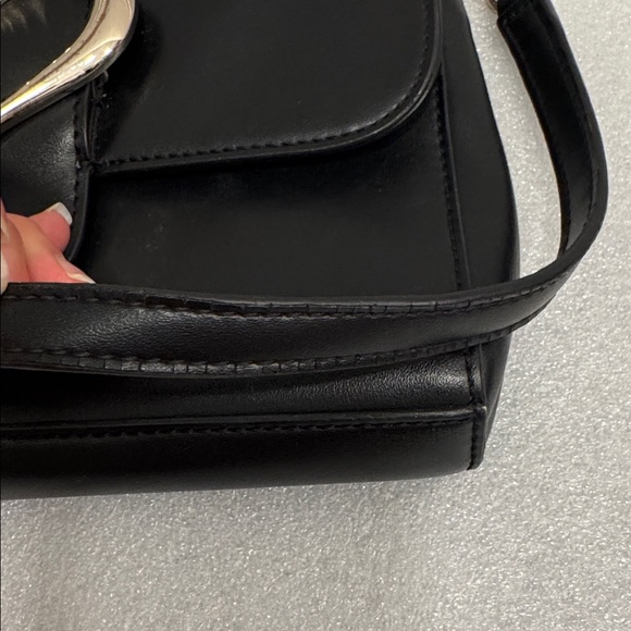 Love Moschino Black shoulder Bag purse with silver Heart Accent - Picture 6 of 9